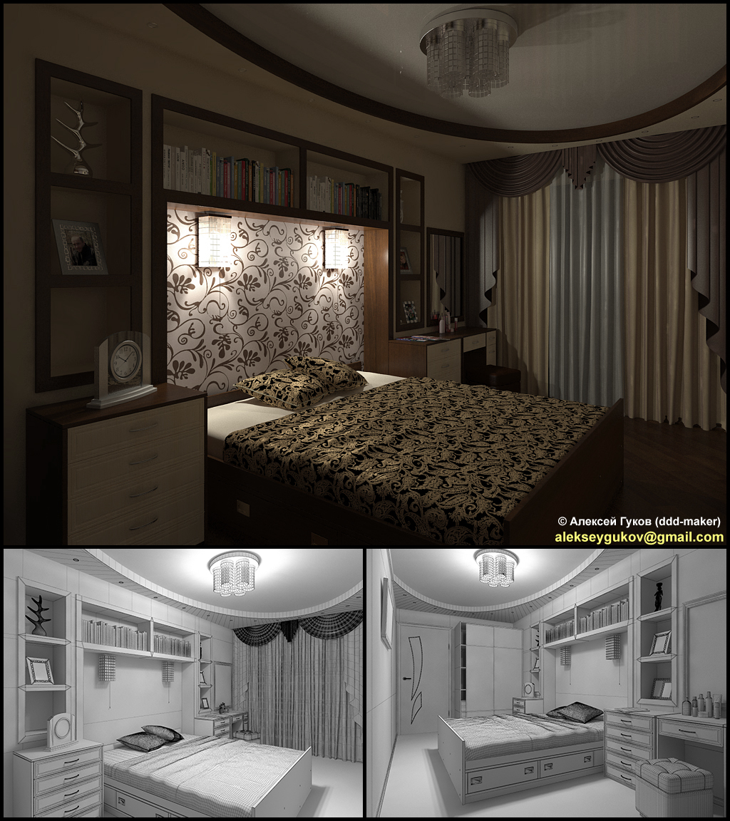 Спальня визуализация 3