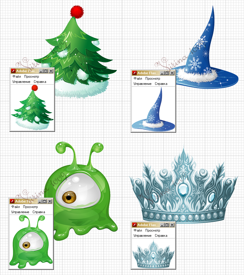 Шапки для флэш-приложения. 3