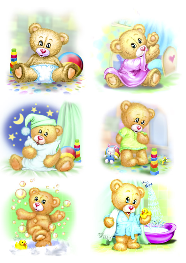 Мишки baby, разработка персонажа для линейки детской пеномойки