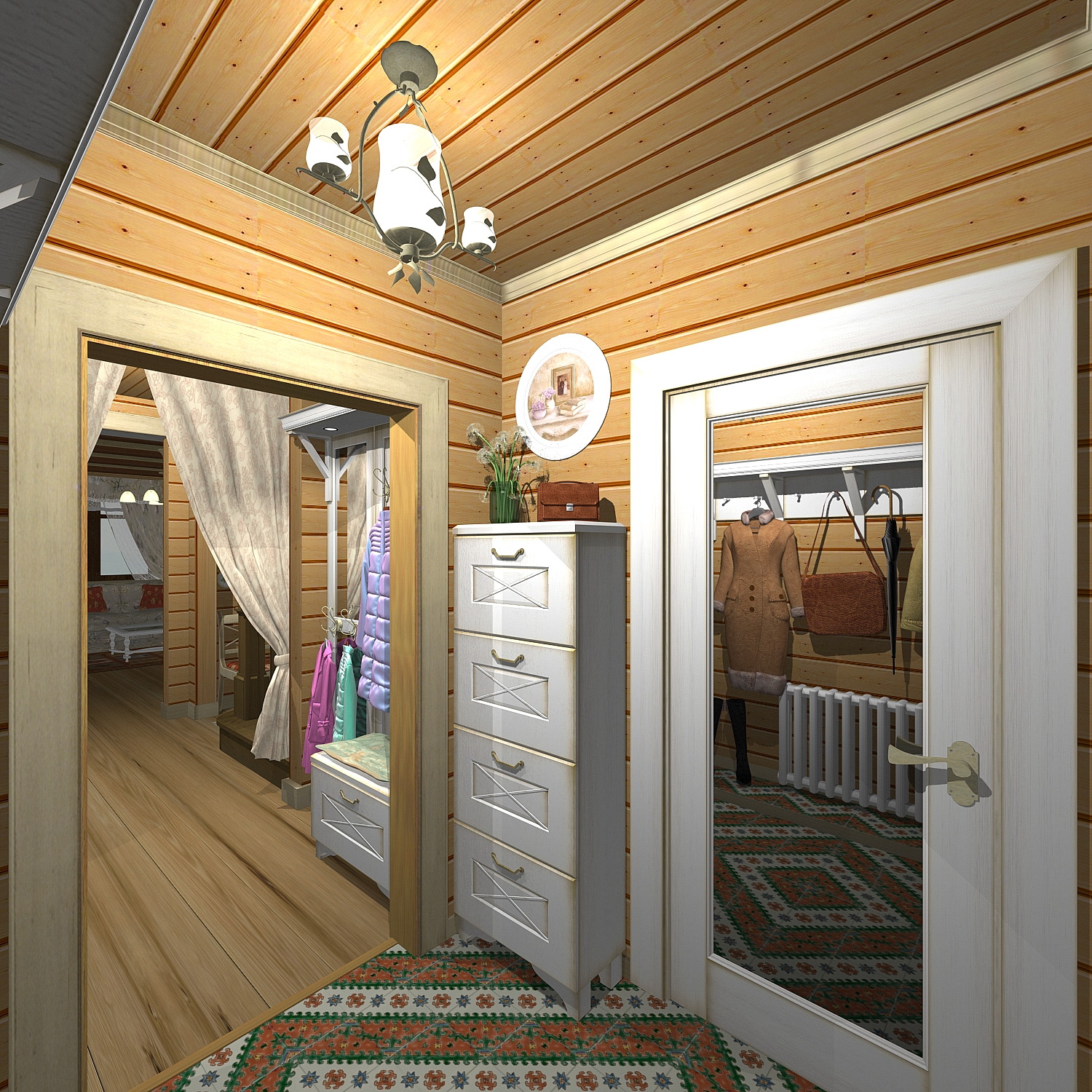 Загородный дом. Холл. 1 этаж