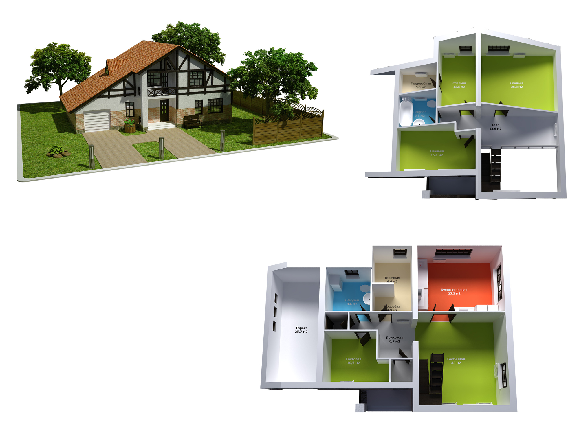 Дом и поэтажная планировка