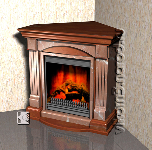 Электрокамин угловой из мрамора