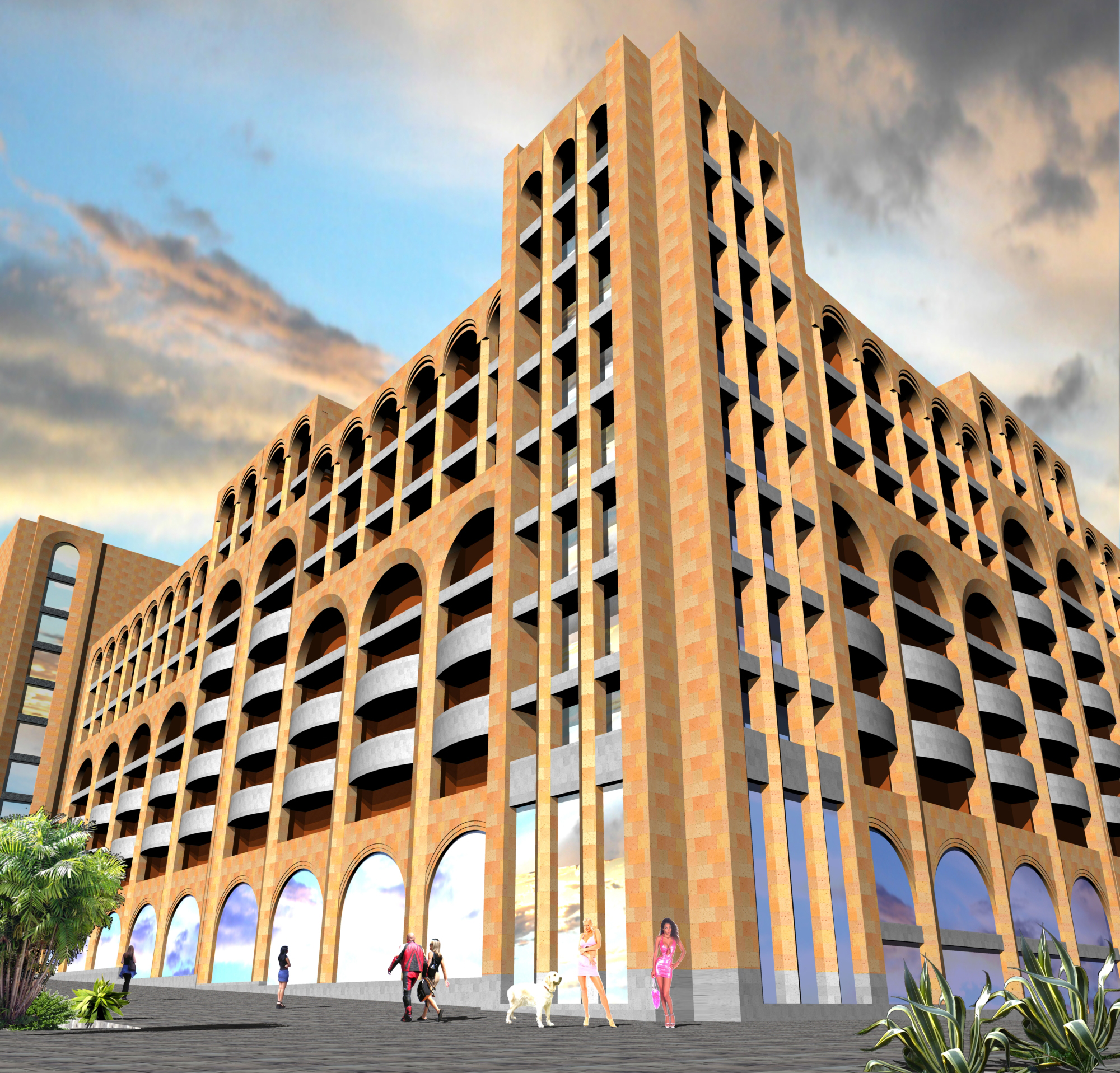 Торгово жилогй комплекс  " ЦЕНТР ' по ул. Абовяна и Арами.