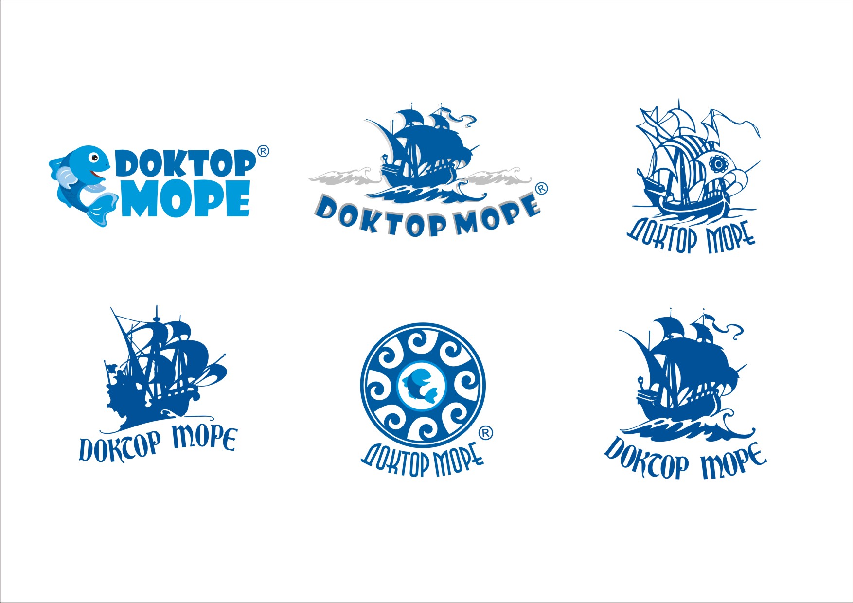 Логотип для продуктовой компании "Доктор море"