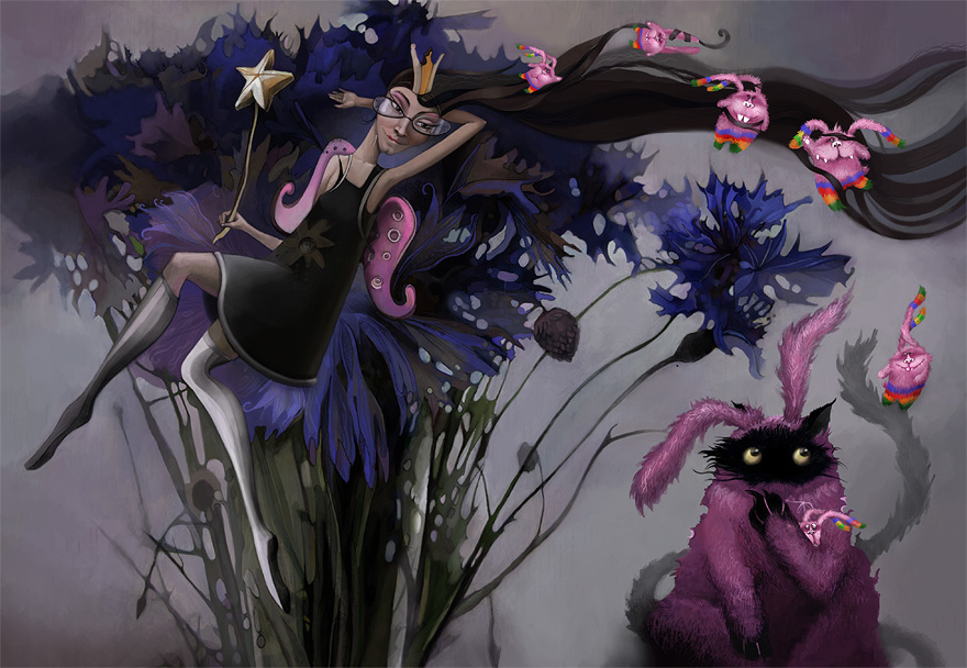 "Мысли в розовые кролики".