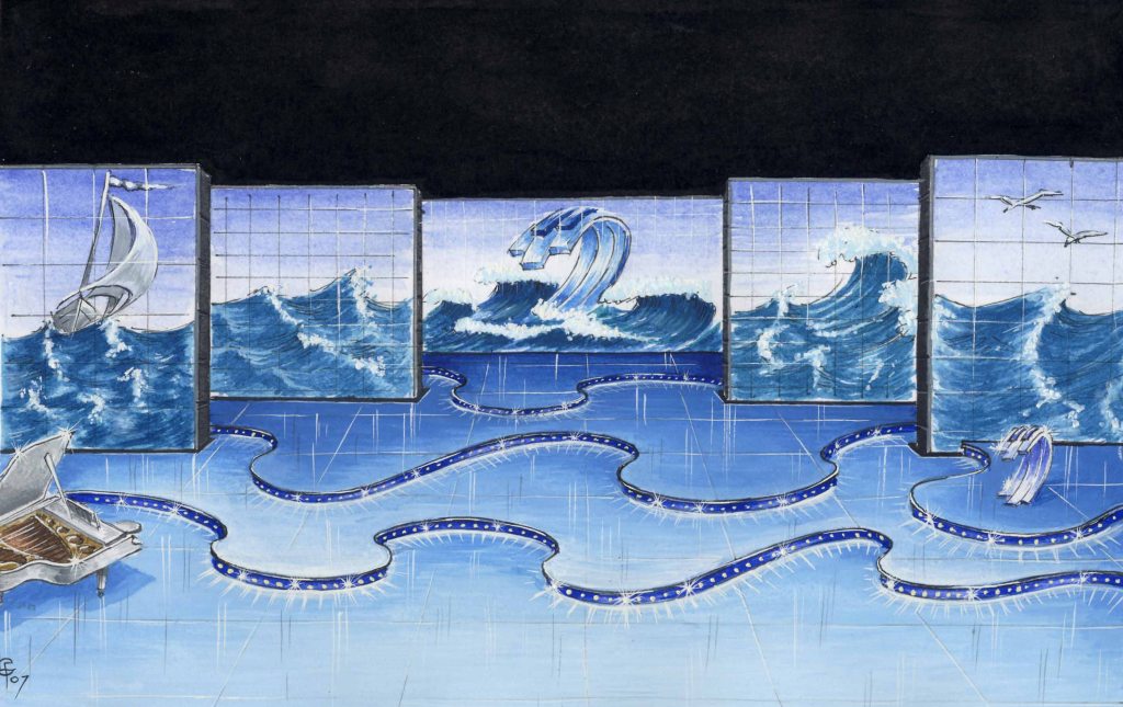 Декорация для муз. фестиваля "Новая волна" КЗ Ледовый СПб