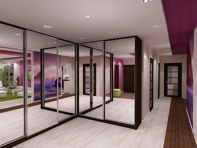 Яркий дизайн 4-х комнатной квартиры(прихожая-гостиная-кухня)