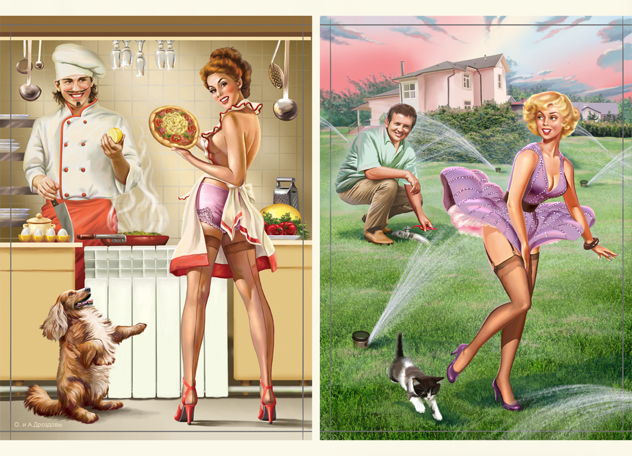 пин-ап на кухне и на даче