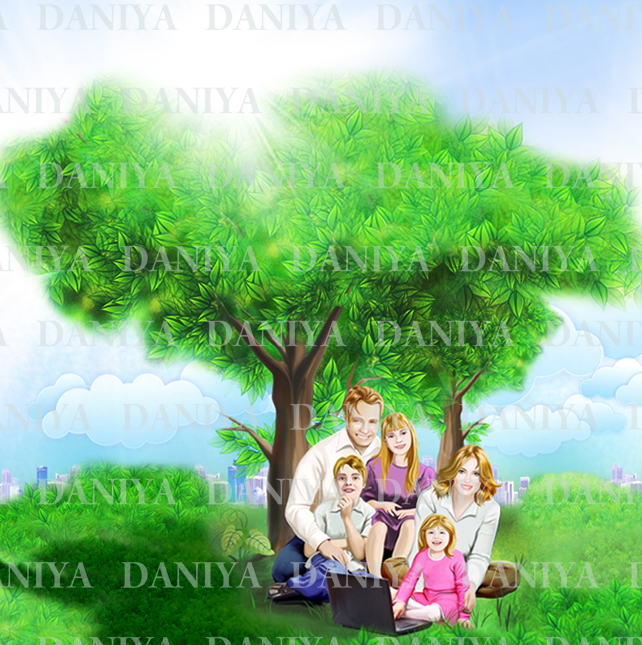 Отрывок баннера "Семья на природе"