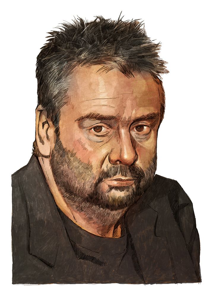 Люк Бессон / иллюстрация для газеты Ведомости ["Пятница"]