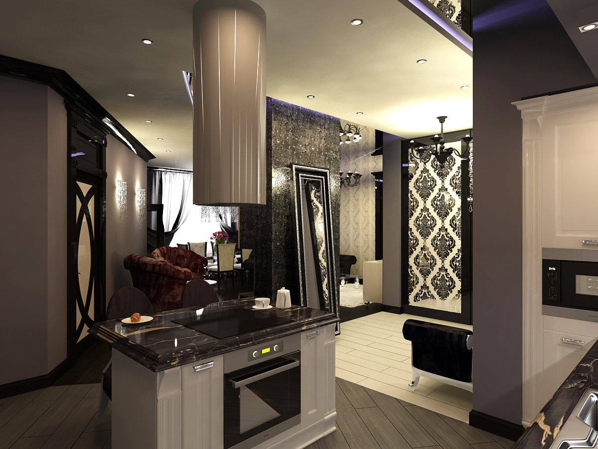 ЖК "Алые Паруса". Гостиная-кухня