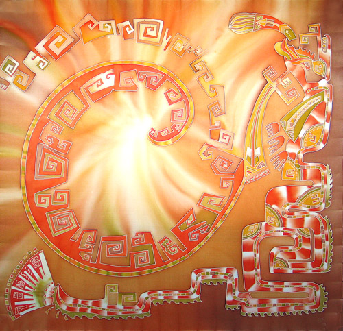 Платок "Коцелькоатль, пернатый змей"