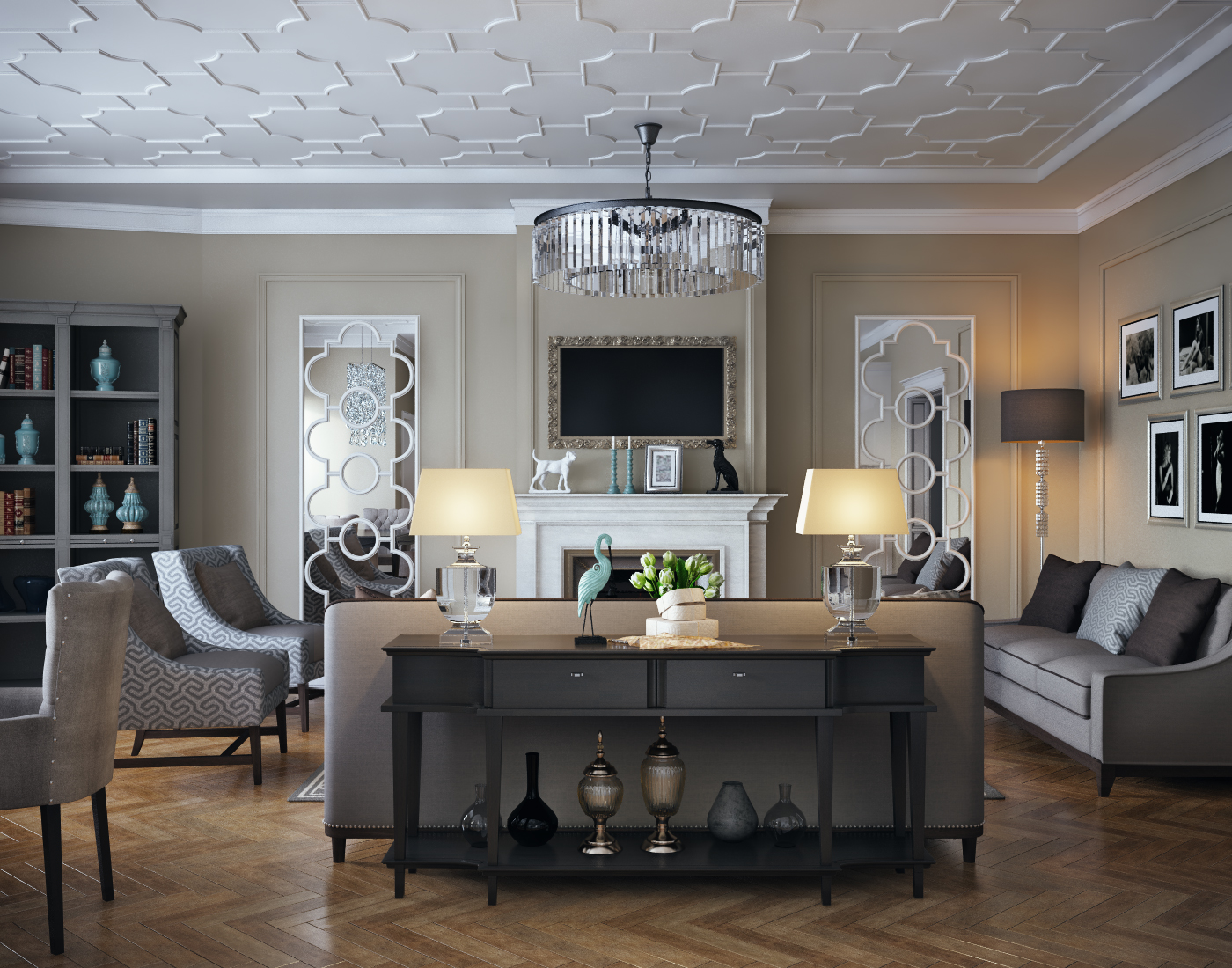 Квартира в ЖК "Александрия", гостиная/столовая/кухня