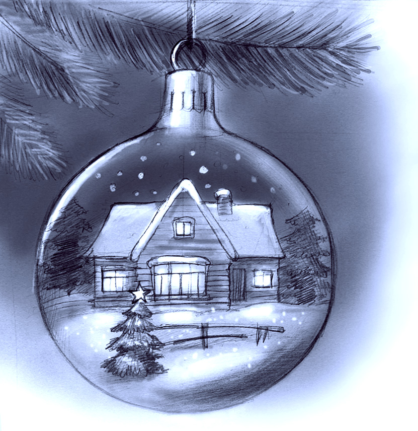 Эскиз к вкладу "Зимний..."  для Балтинвестбанка