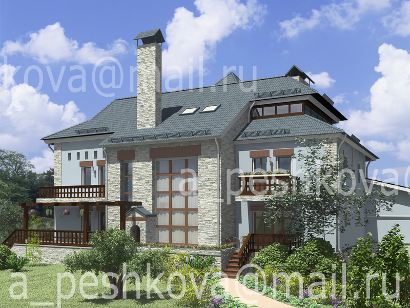 Экстерьер, 3D-Max, Vray, Photoshop