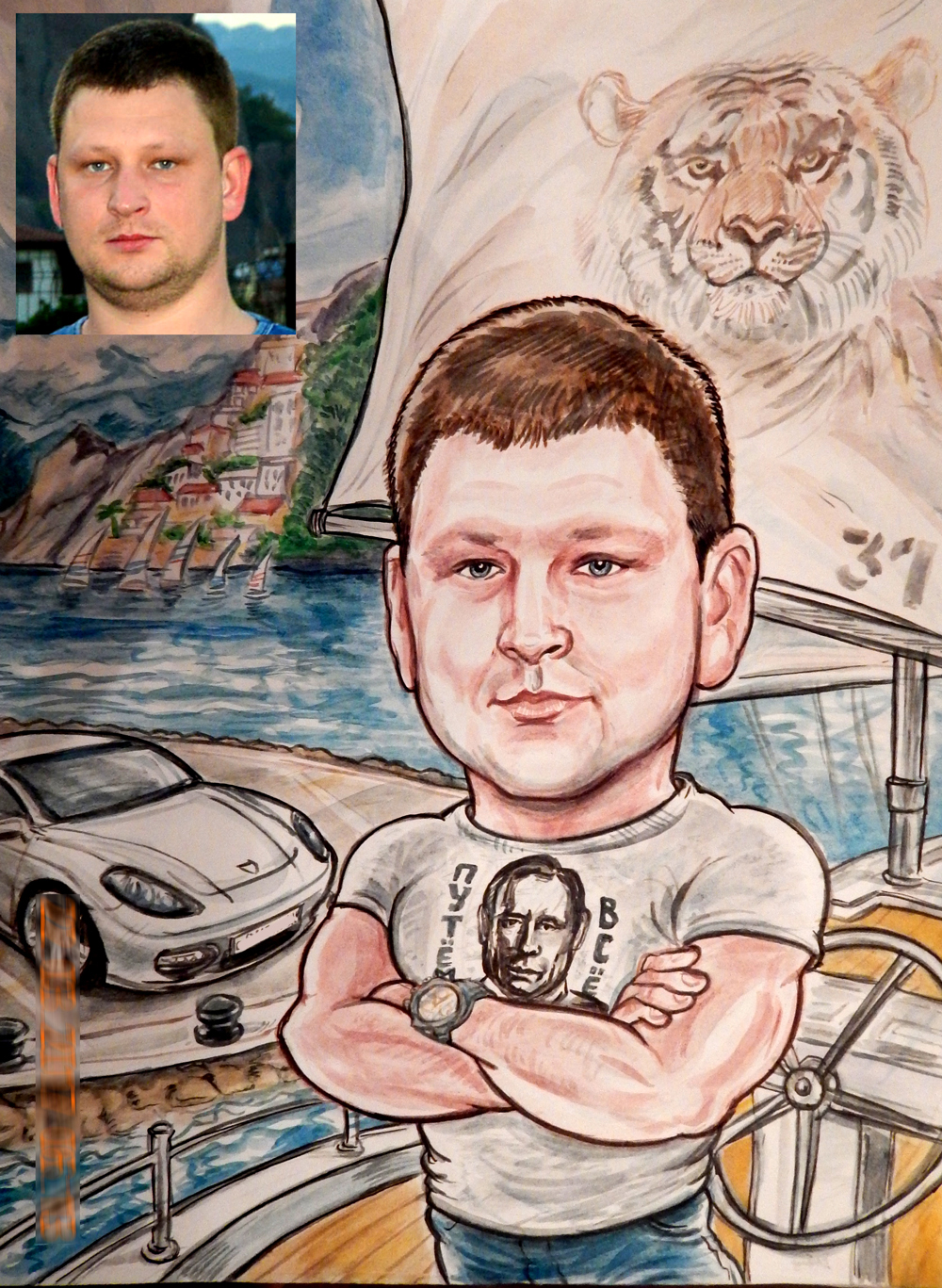 шаржи по фото с сюжетом