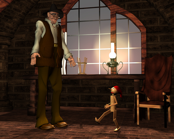 Сцена "Папа Карло с Буратиной"