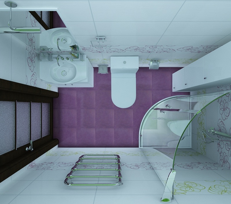 Яркий дизайн 4-х комнатной квартиры(гостевой санузел)