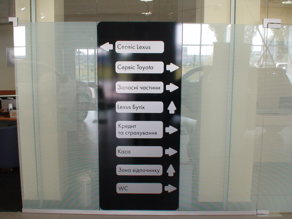 Указатели в салон Лексус
