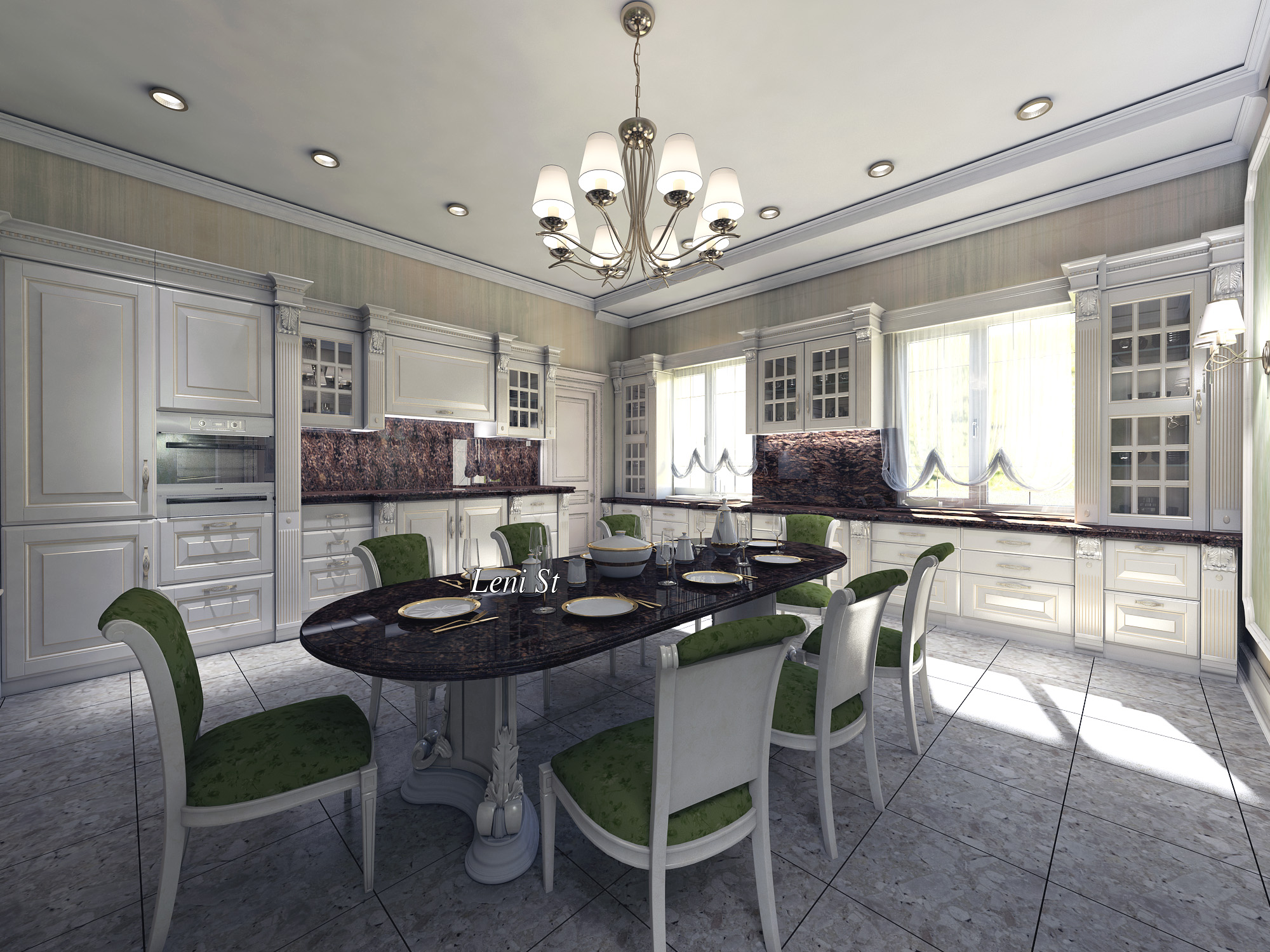 Проект кухни загородного дома