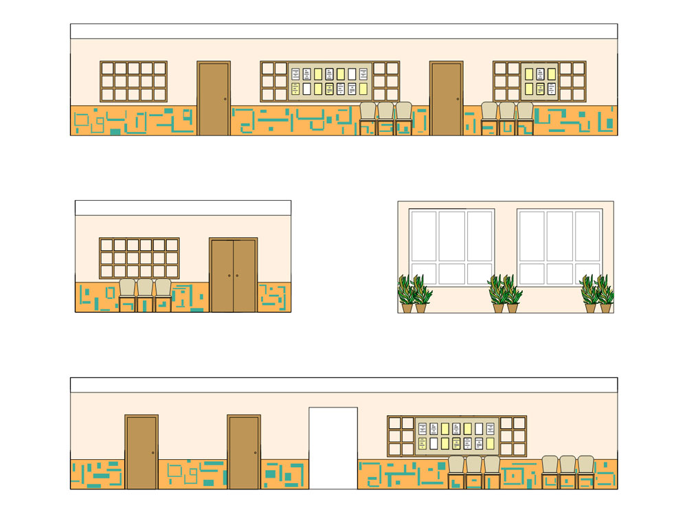 2 школа холл для 1-х классов вариант-2 решения стен