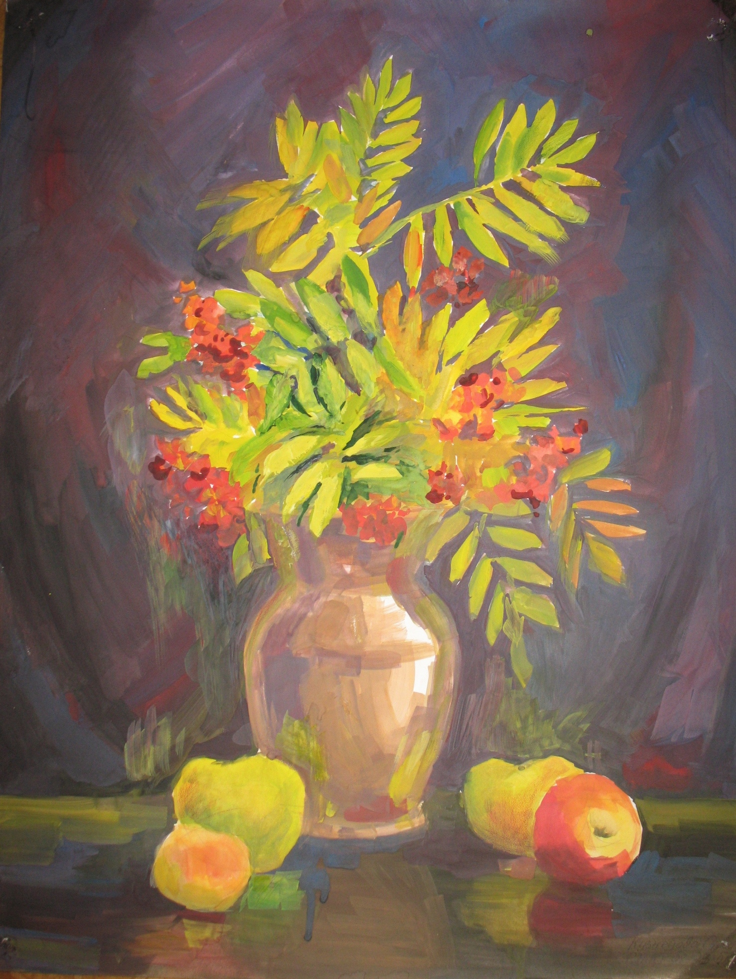 натюрморт, гуашь