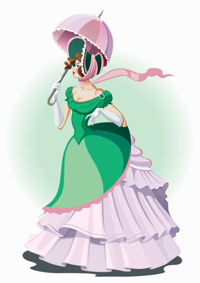 девушка с зонтом