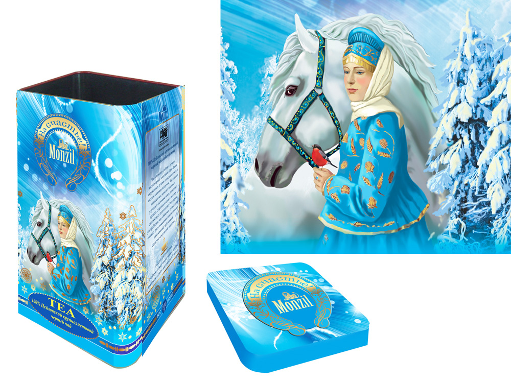 Жестяная коробка для чая "На счастье!"