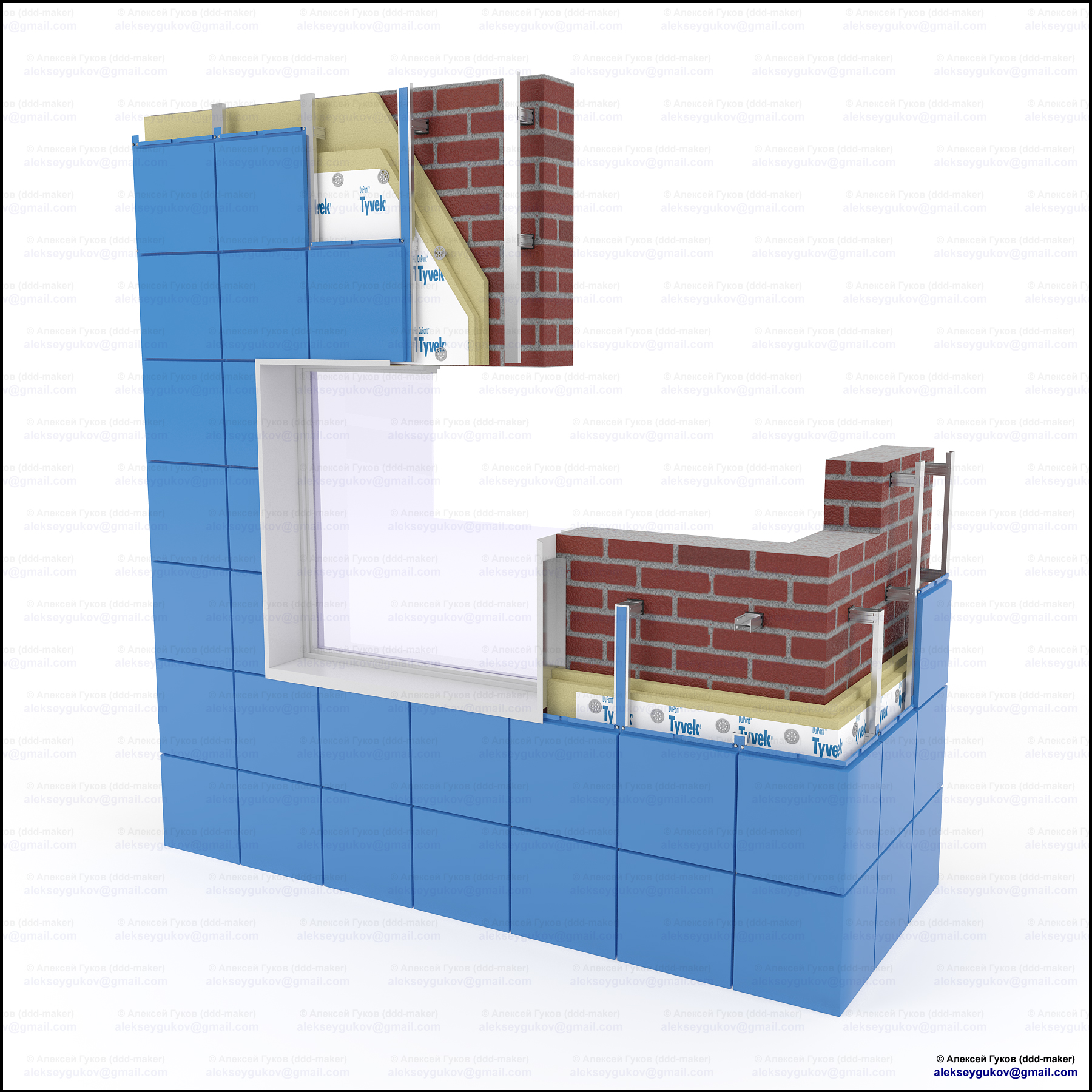 Монтаж фасадных панелей