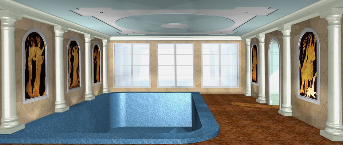 Интерьер зоны бассейна 3