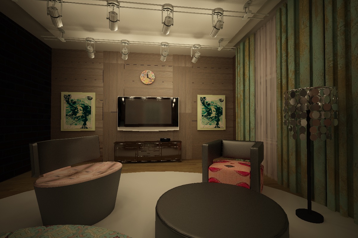 гостиная в стиле "гранжевый попарт"