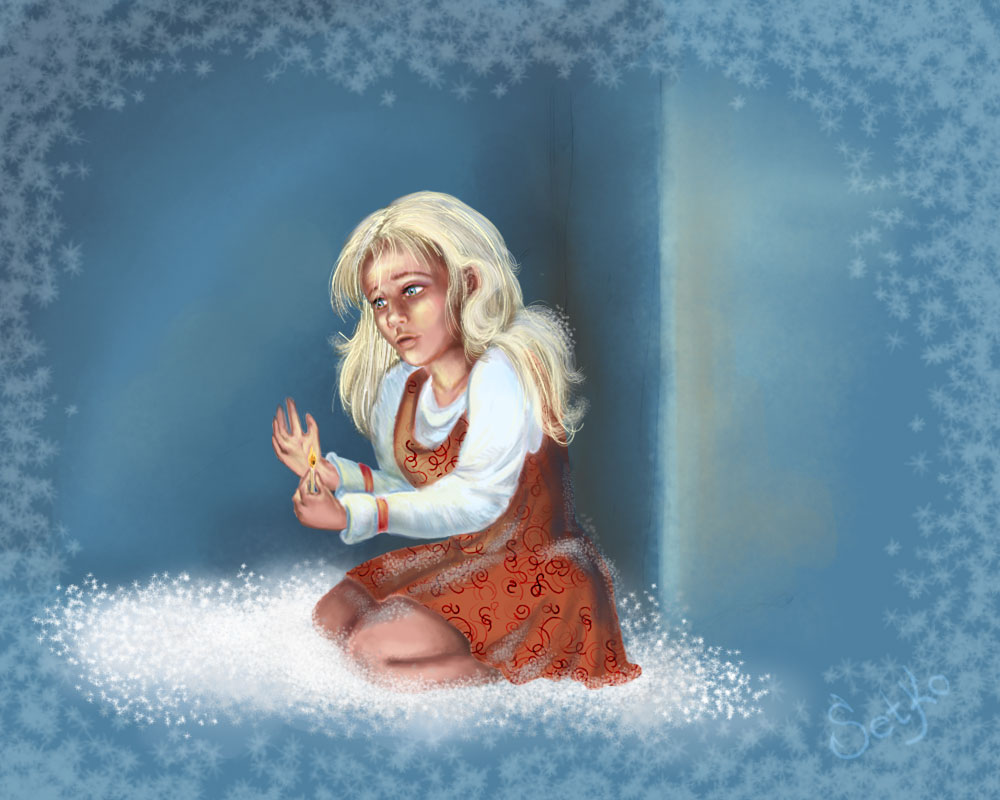 Иллюстрации к сказкам Андерсена, "Девочка со спичками"