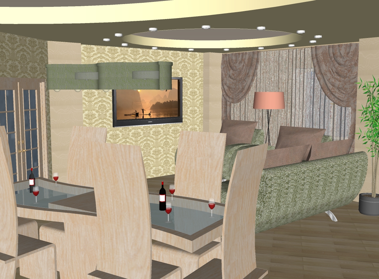 Гостиная в трехкомнатной на Галащука