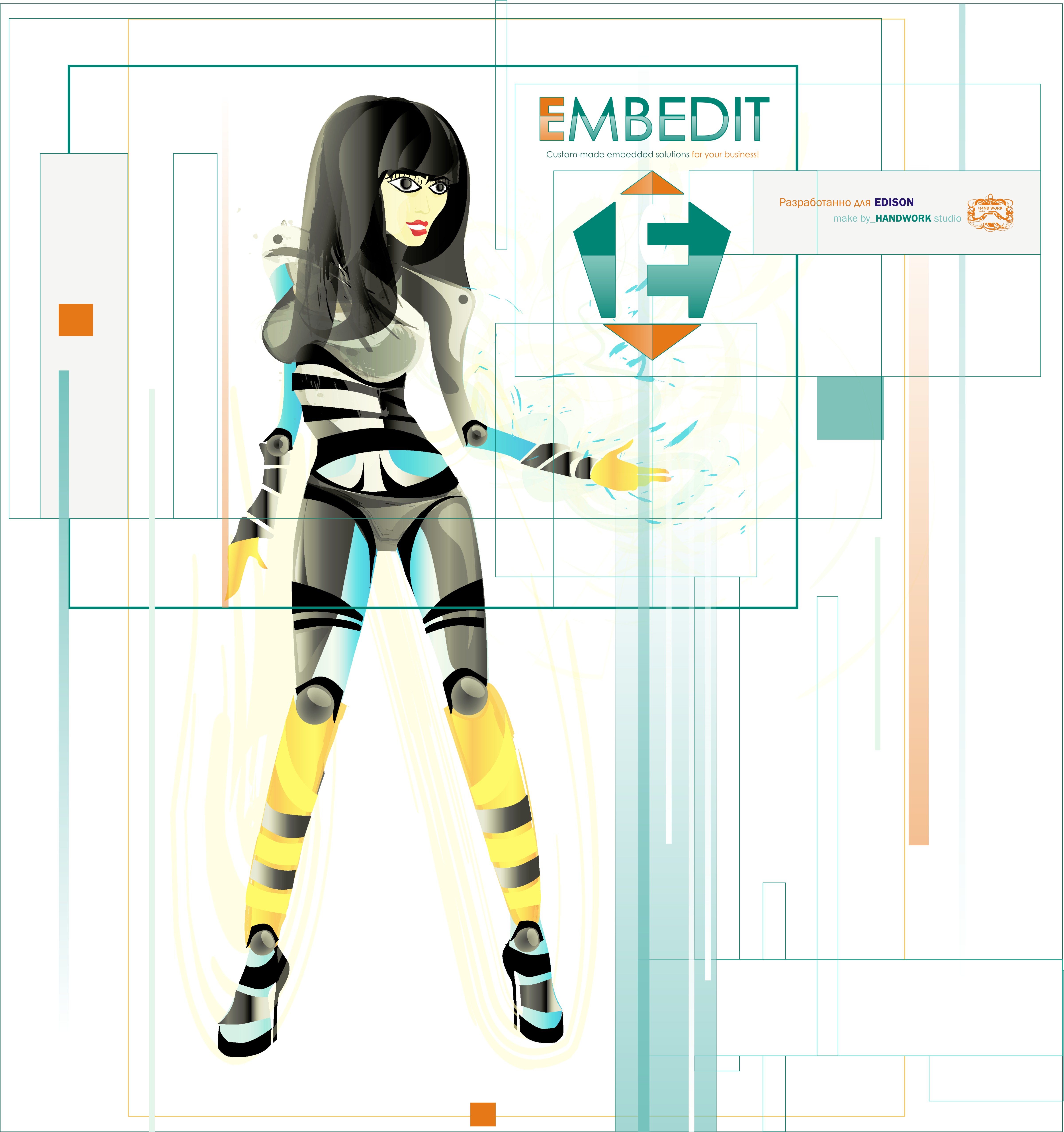 Разработка персонажа на заказ женщина-киборг для сайта