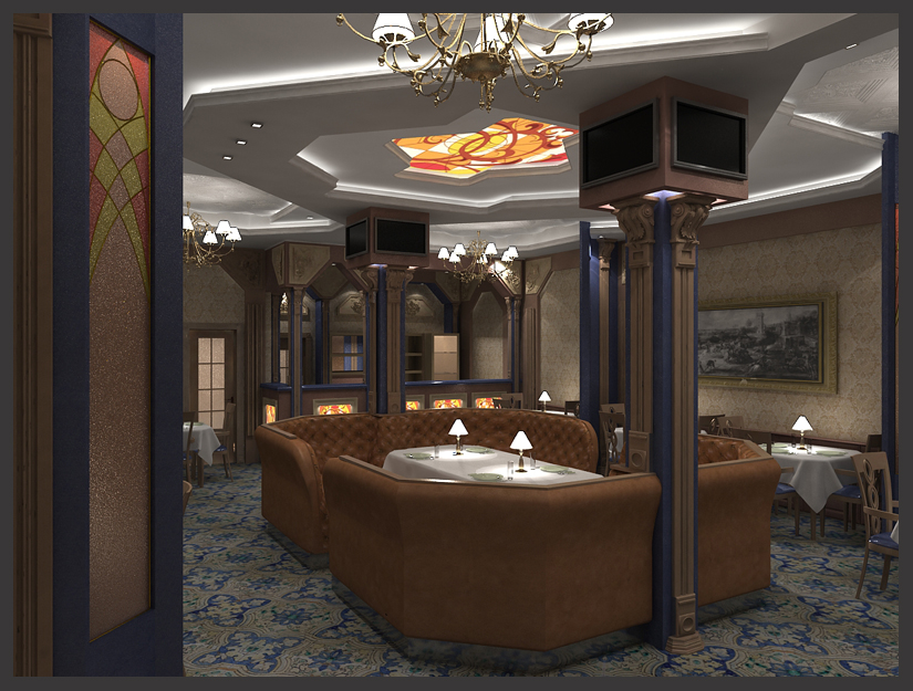 3 D визуализация Ресторан
