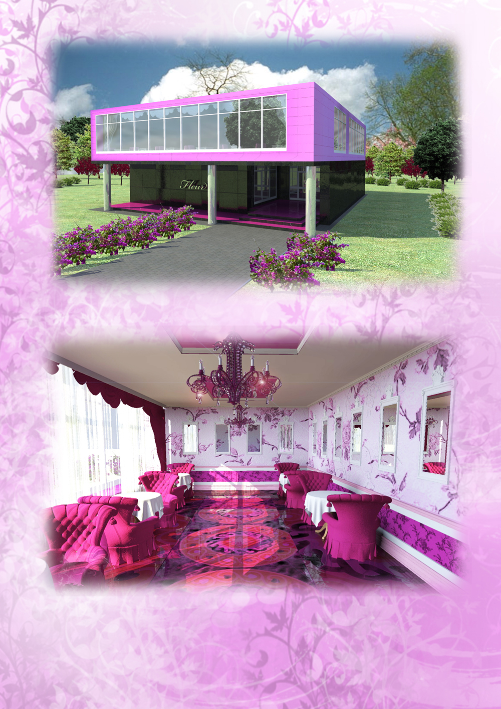 интерьер + фасад кафе