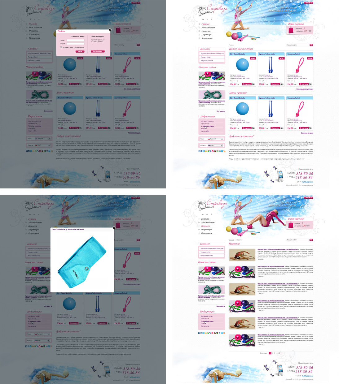 магазин спорттоваров Стрекоза - подстраницы