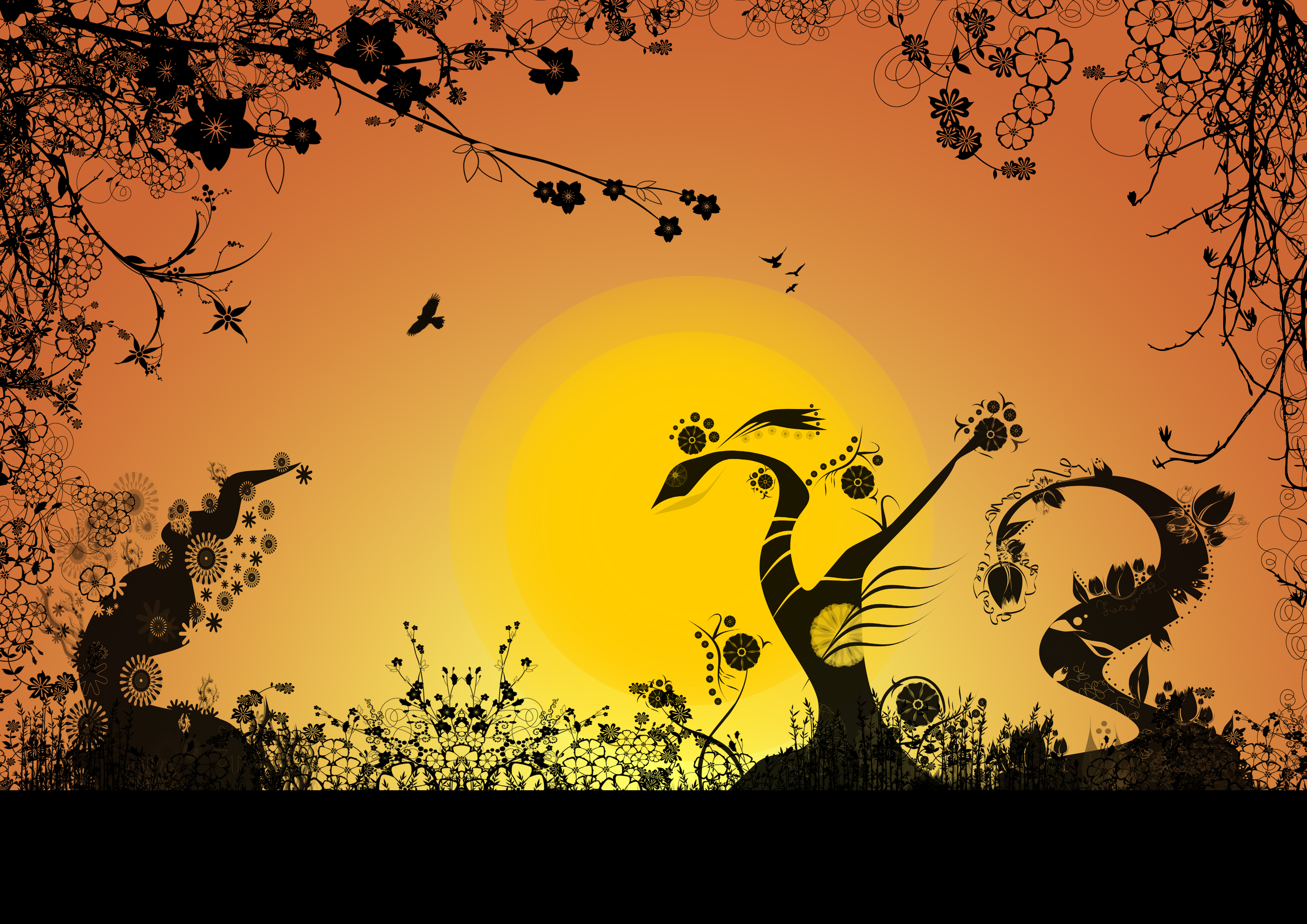 Закат в джунглях