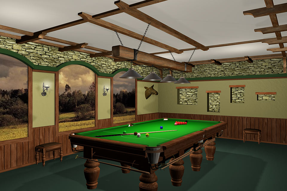 бильярдная  для охотничьего домика