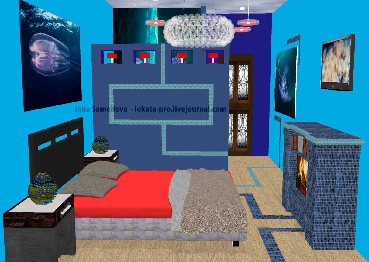 Интерьер подводной спальни