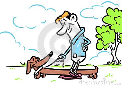 На прогулке с таксой