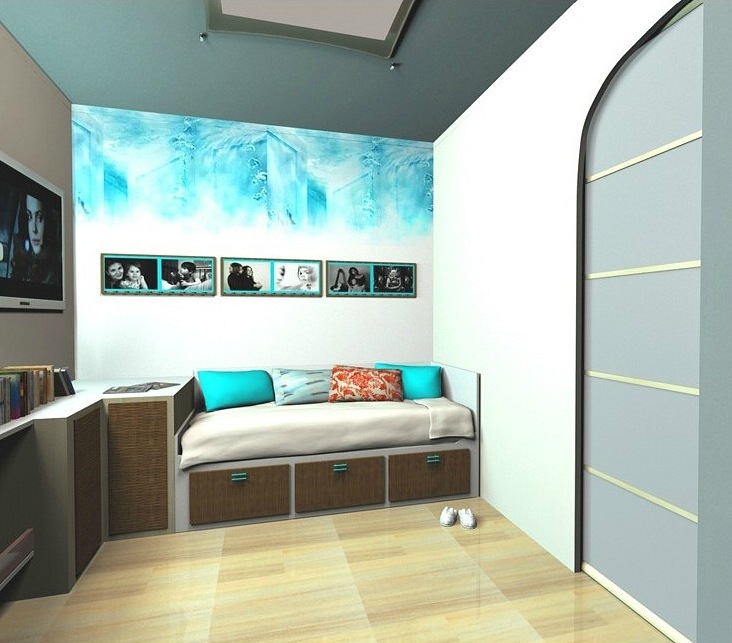 Дизайн проект квартиры. Спальня.1.