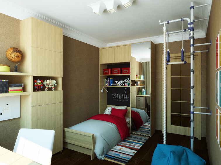 Детская для мальчика. Дизайн и визуализация.