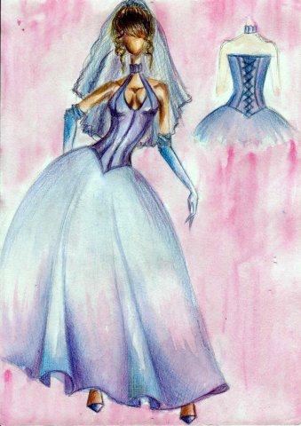Эскиз модели на тему "Вечернее платье"