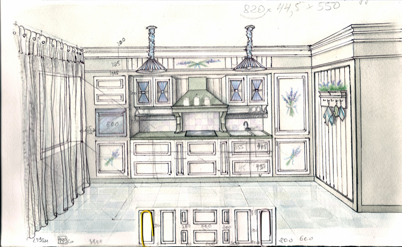 Кухня в стиле прованс Лаванда