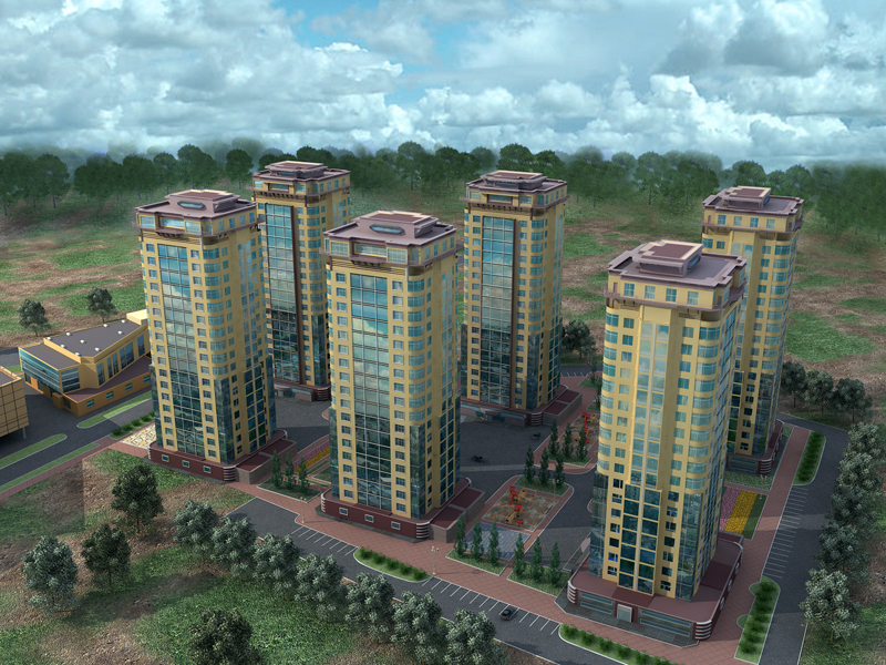 визуализация жилого квартала