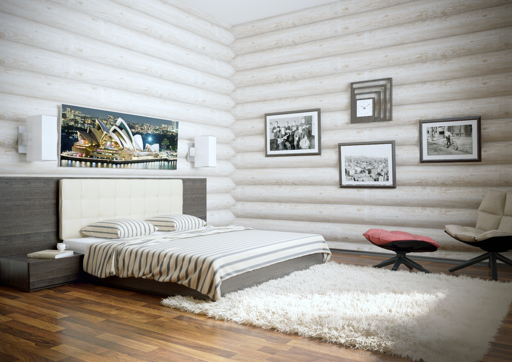 Коттедж второй этаж мужская спальня