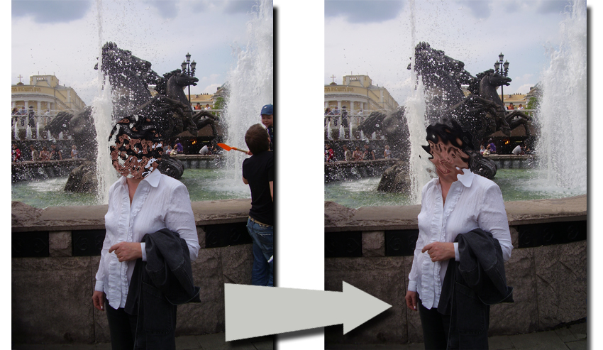 Удаление лишних предметов с фотографии