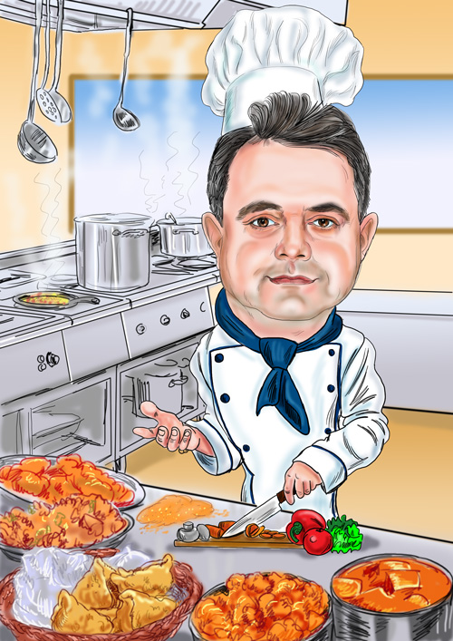 шарж на кулинара