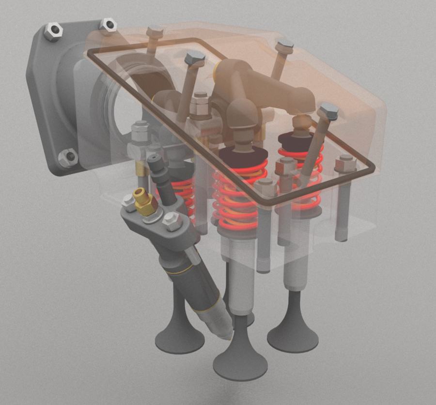 крышка цилиндра с клапанами